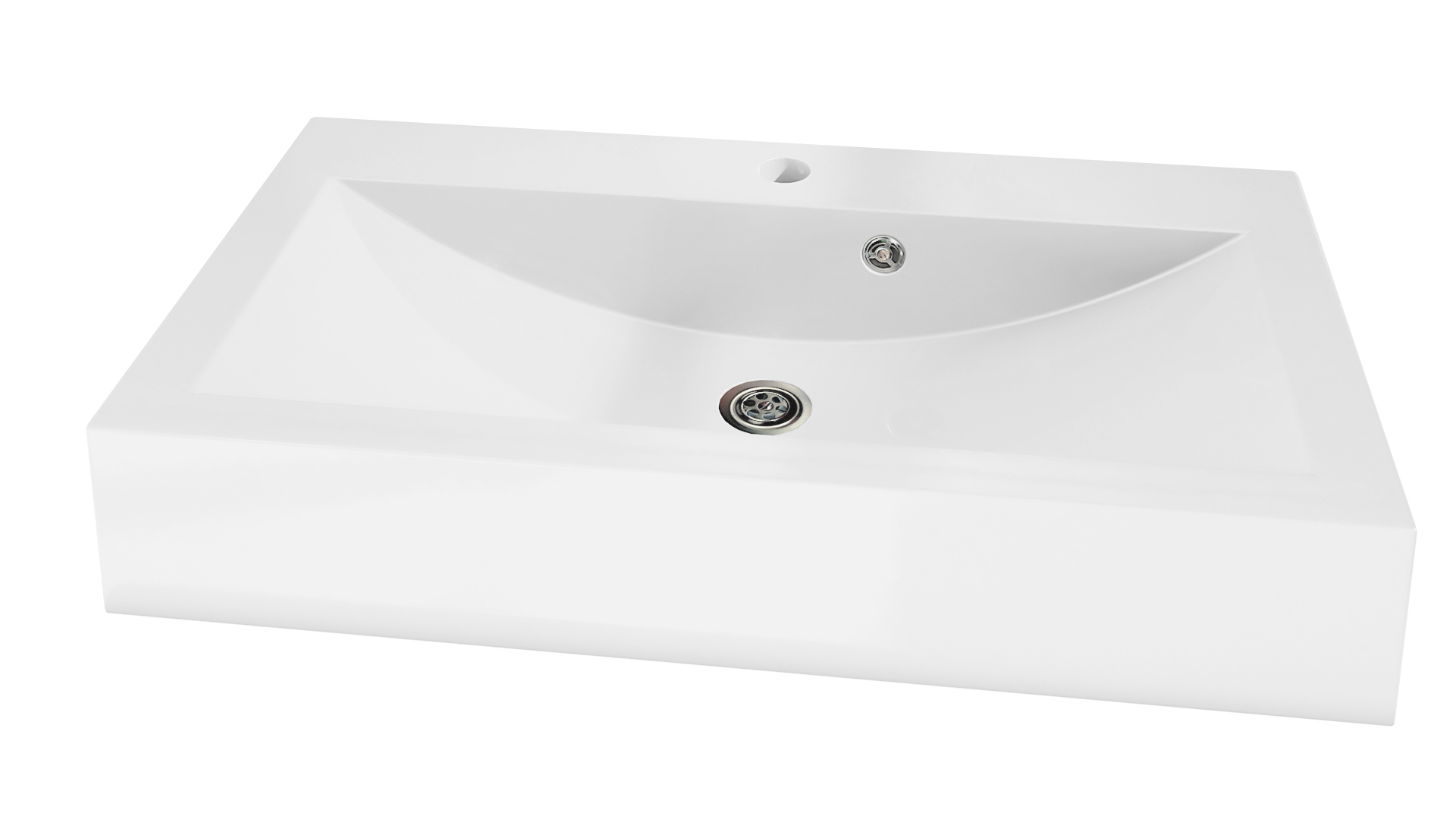 Waschbecken Aloha Eckiges Design Mineralguss (43 x 80 x 12,5 cm)