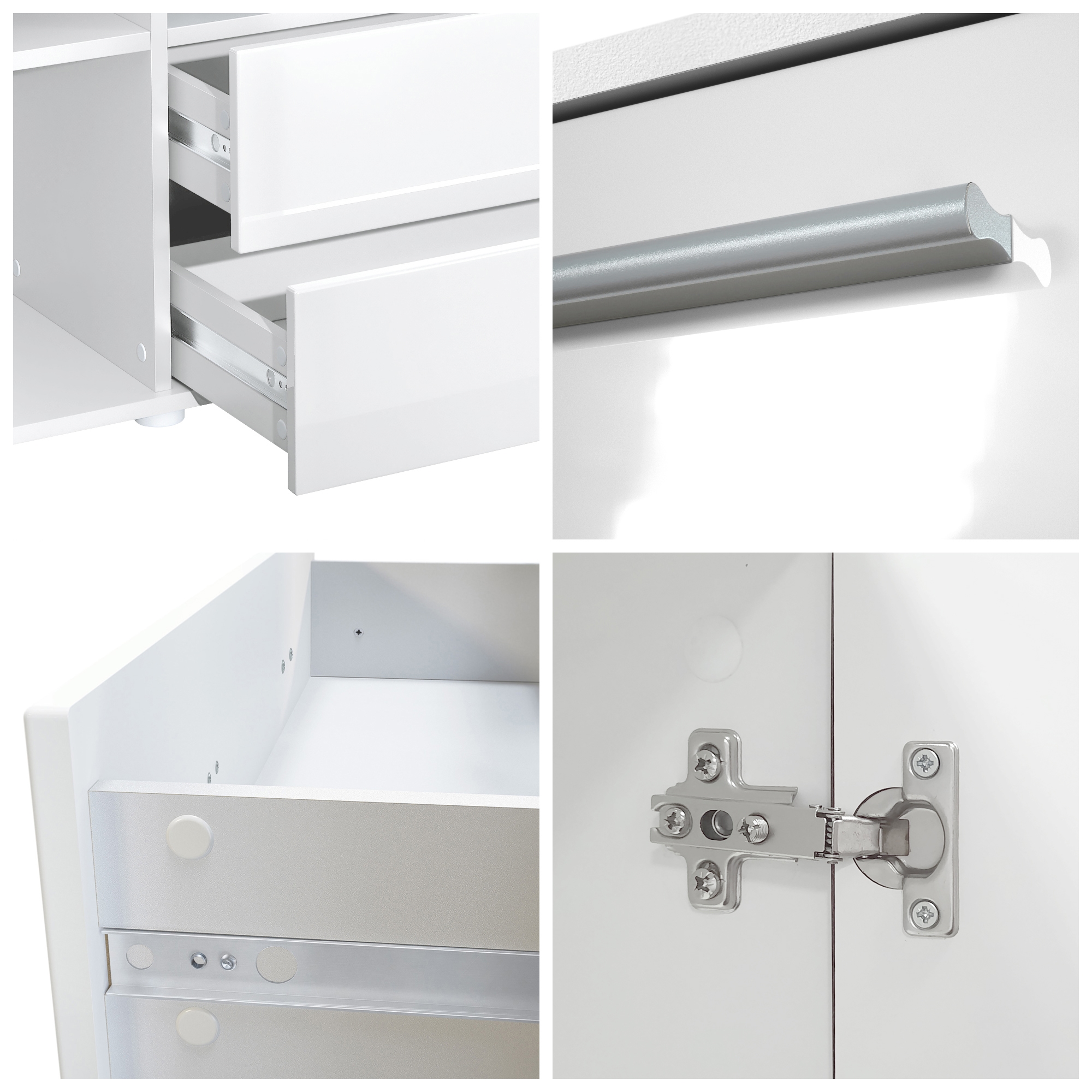 Highboard Nora  mit insgesamt 8 Fächer dahinter Anthrazit matt/Schwarz matt (166,5 x 106,5 x 35 cm)