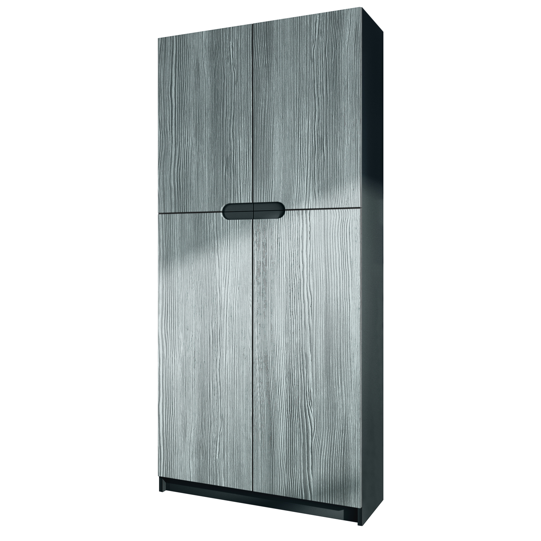 Büroschrank Logan V1 mit 5 Fächern und 4 Türen Schwarz matt/Avola-Anthrazit (82 x 185 x 37 cm)