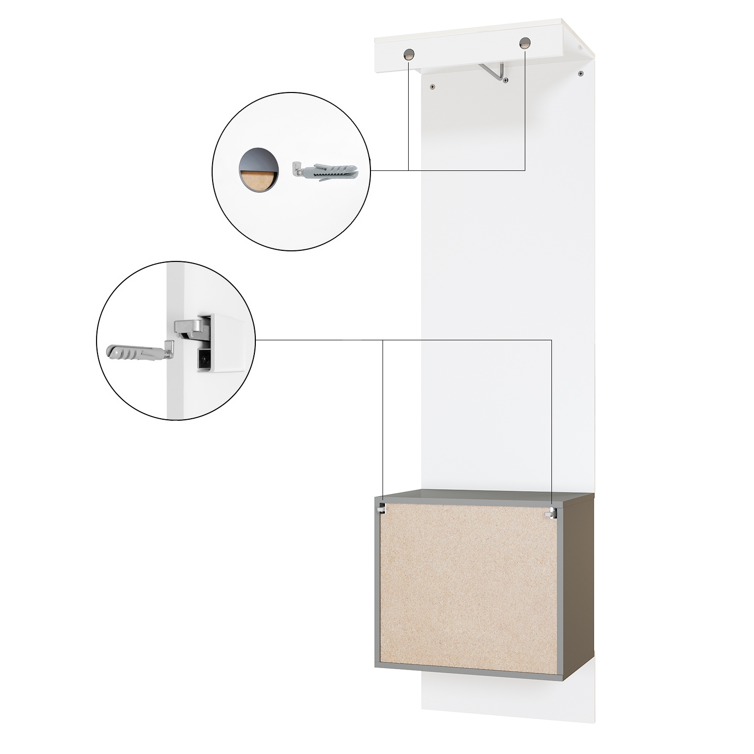Garderobe Carlton Set 5 Anthrazit