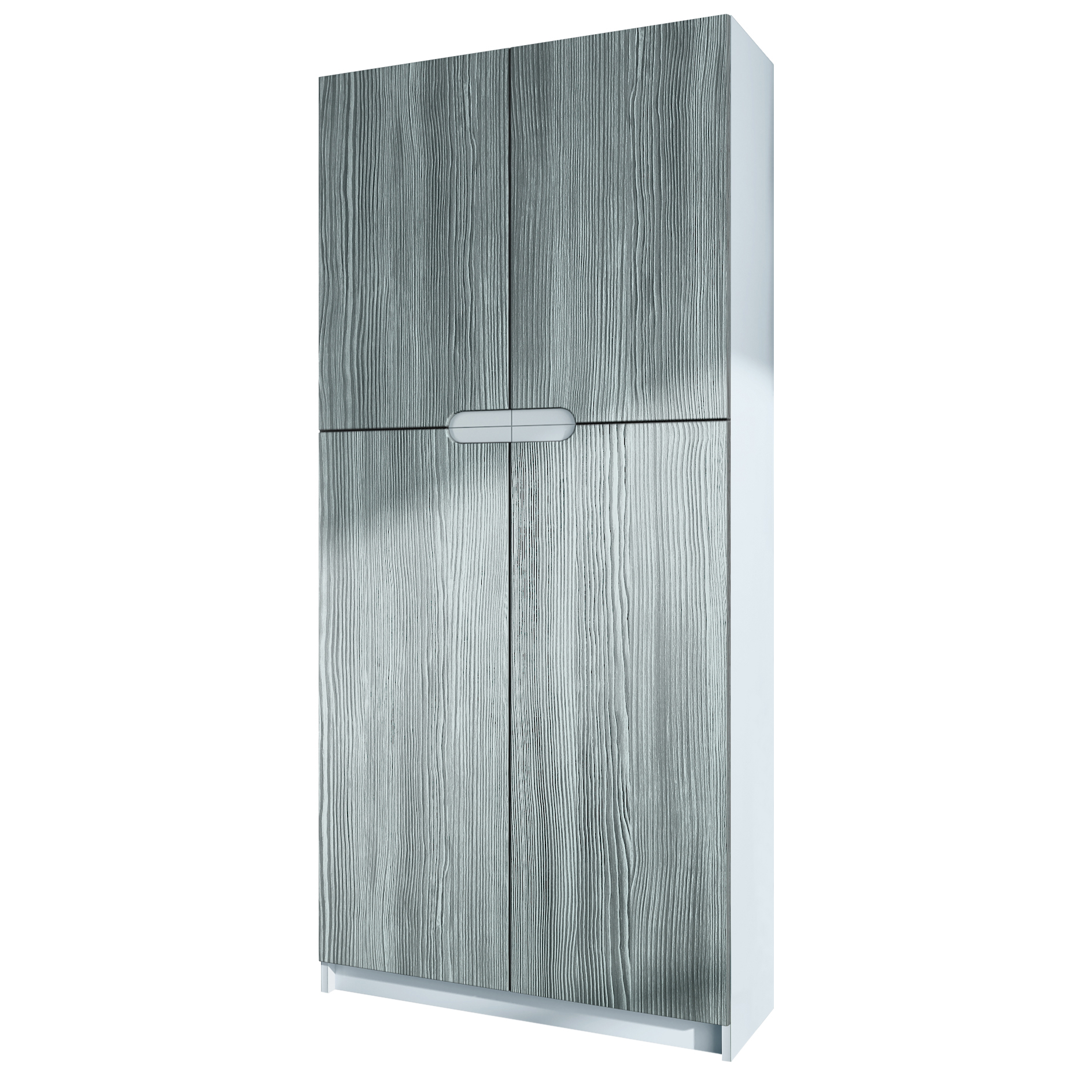 Büroschrank Logan V1 mit 5 Fächern und 4 Türen Weiß matt/Avola-Anthrazit (82 x 185 x 37 cm)