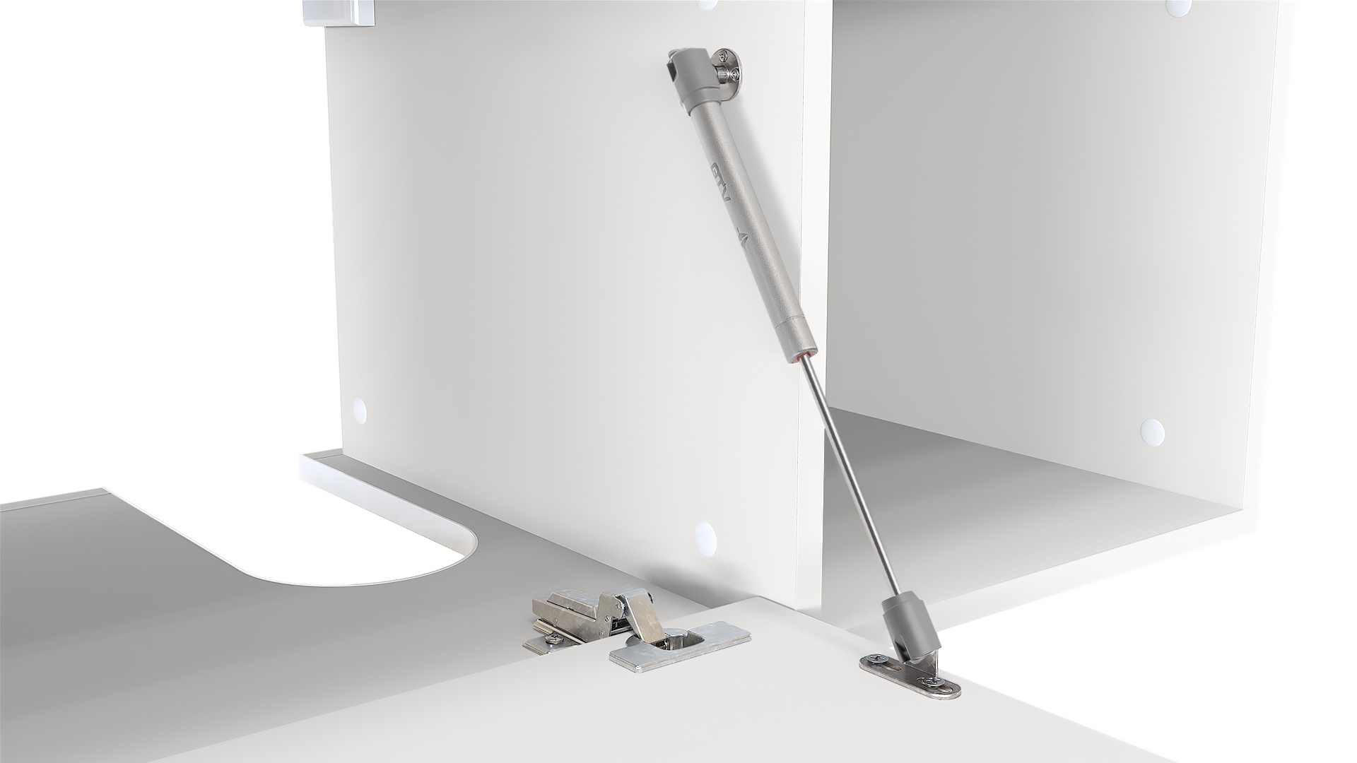 Badmöbel-Set La Costa 1 Unterschrank und 1 LED-Spiegel Korpus Weiß matt/Fronten Beton Oxid Optik (‎126,5 x 195 x 46 cm)