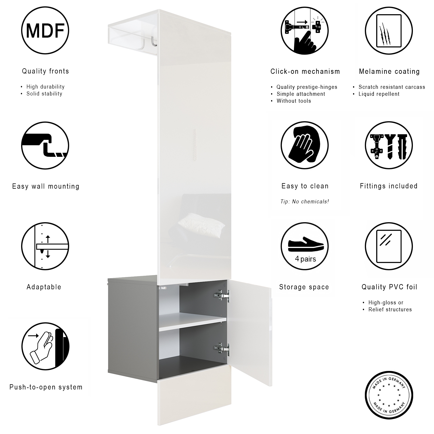 Garderobe Carlton Set 5 Anthrazit