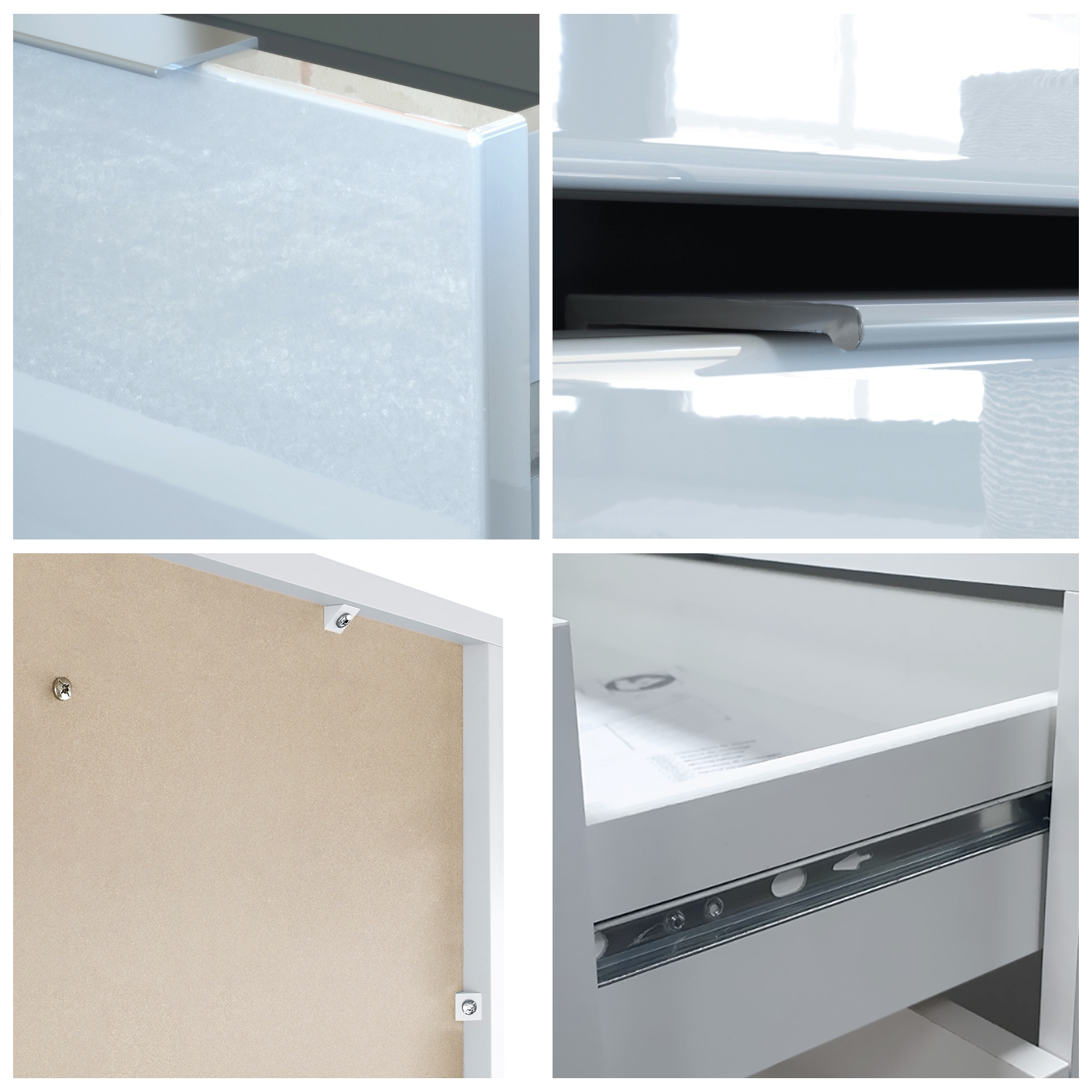 Linio V2 Lowboard mit 2 Türen und Schubladen Weiß / Avola-Anthrazit (166,5 x 37,5 x 35 cm)