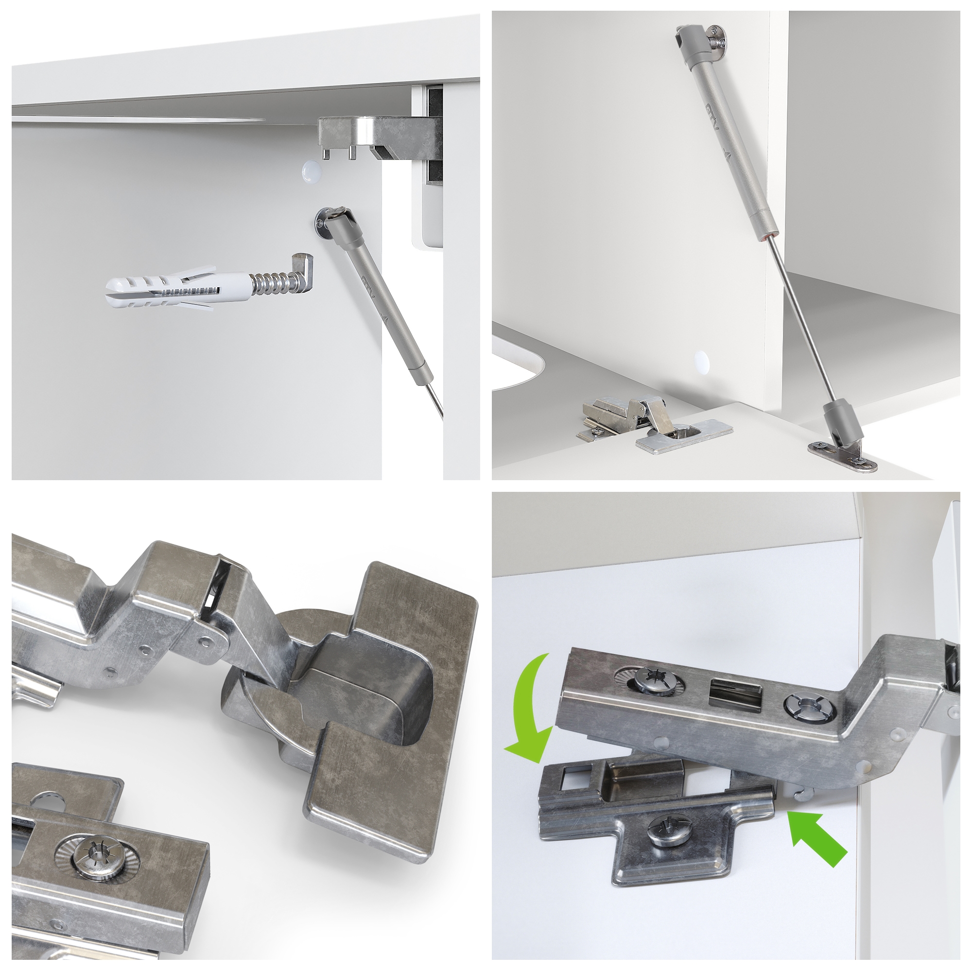 Badmöbel-Set La Costa 1 Unterschrank und 1 LED-Spiegel Korpus Weiß matt/Fronten Beton Oxid Optik (‎126,5 x 195 x 46 cm)