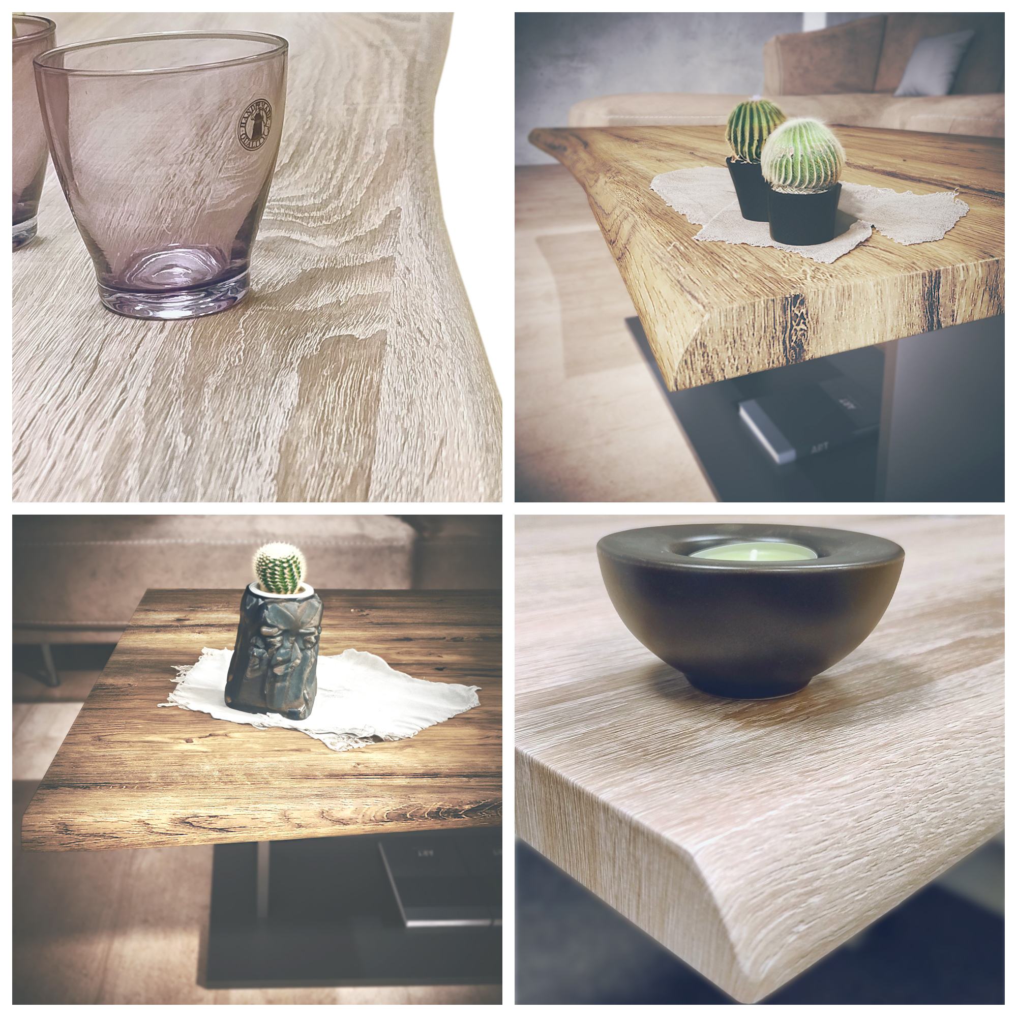 Melo Couchtisch mit Ablageboden Anthrazit/Eiche Natur (102 x 40 x 67,5)