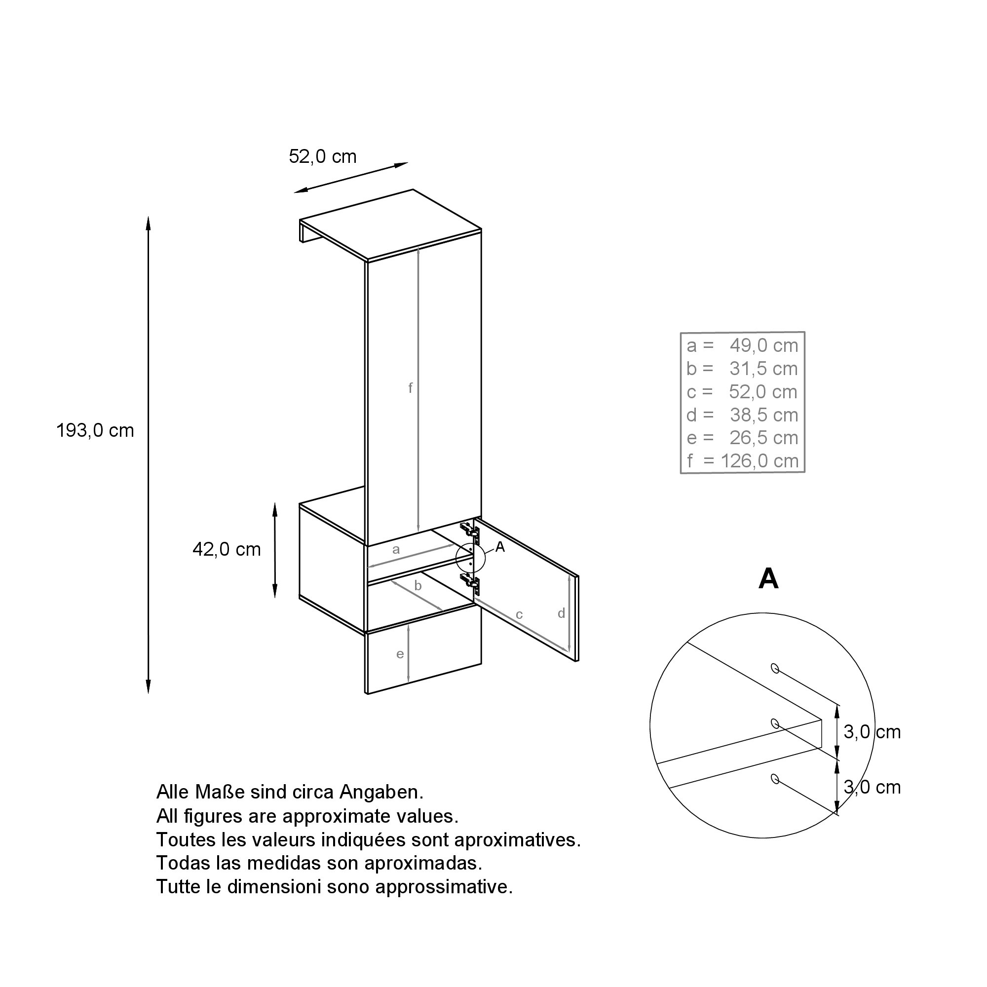 Garderobe Carlton Set 5 Anthrazit