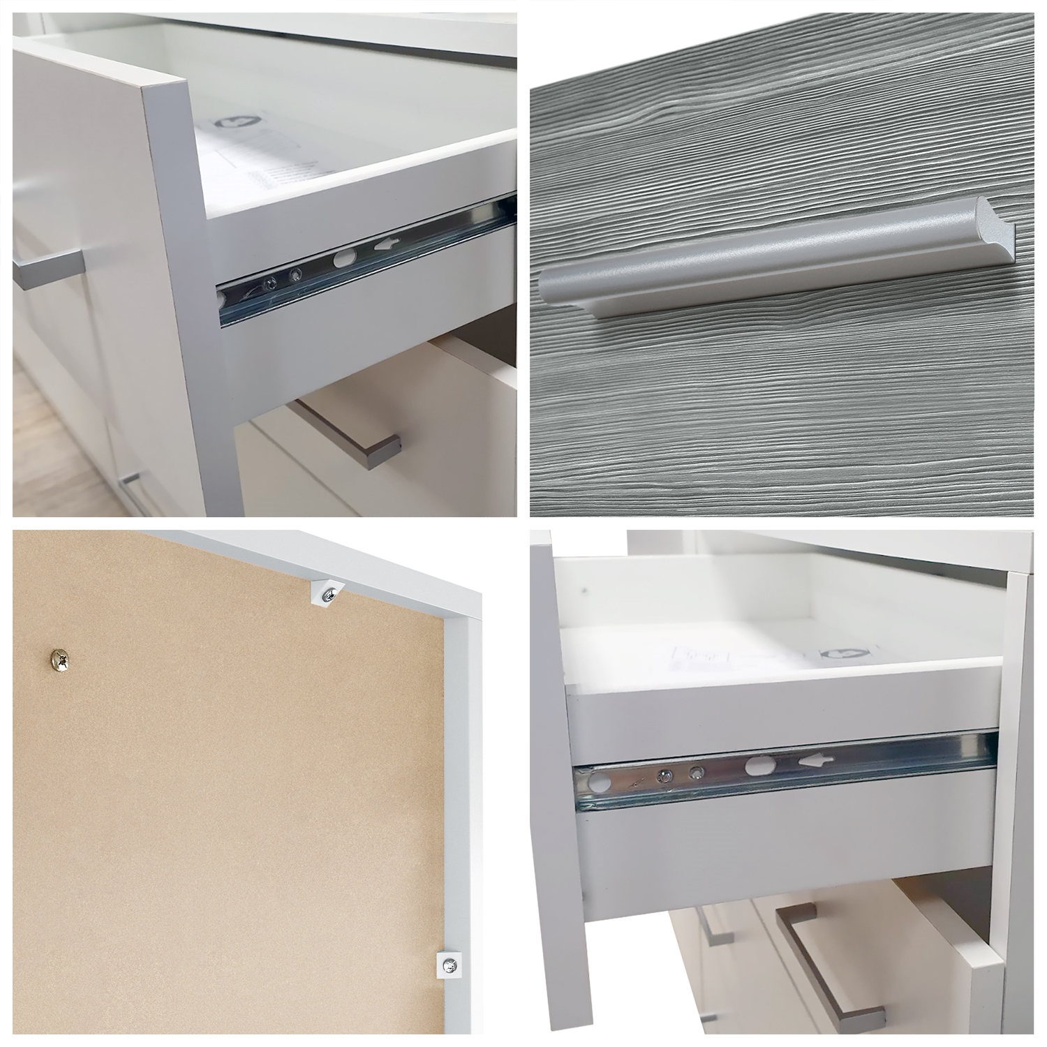 Kommode Pavos V1 ​mit 4 Schubladen Schwarz matt/Weiß Hochglanz (76 x 72 x 35 cm)