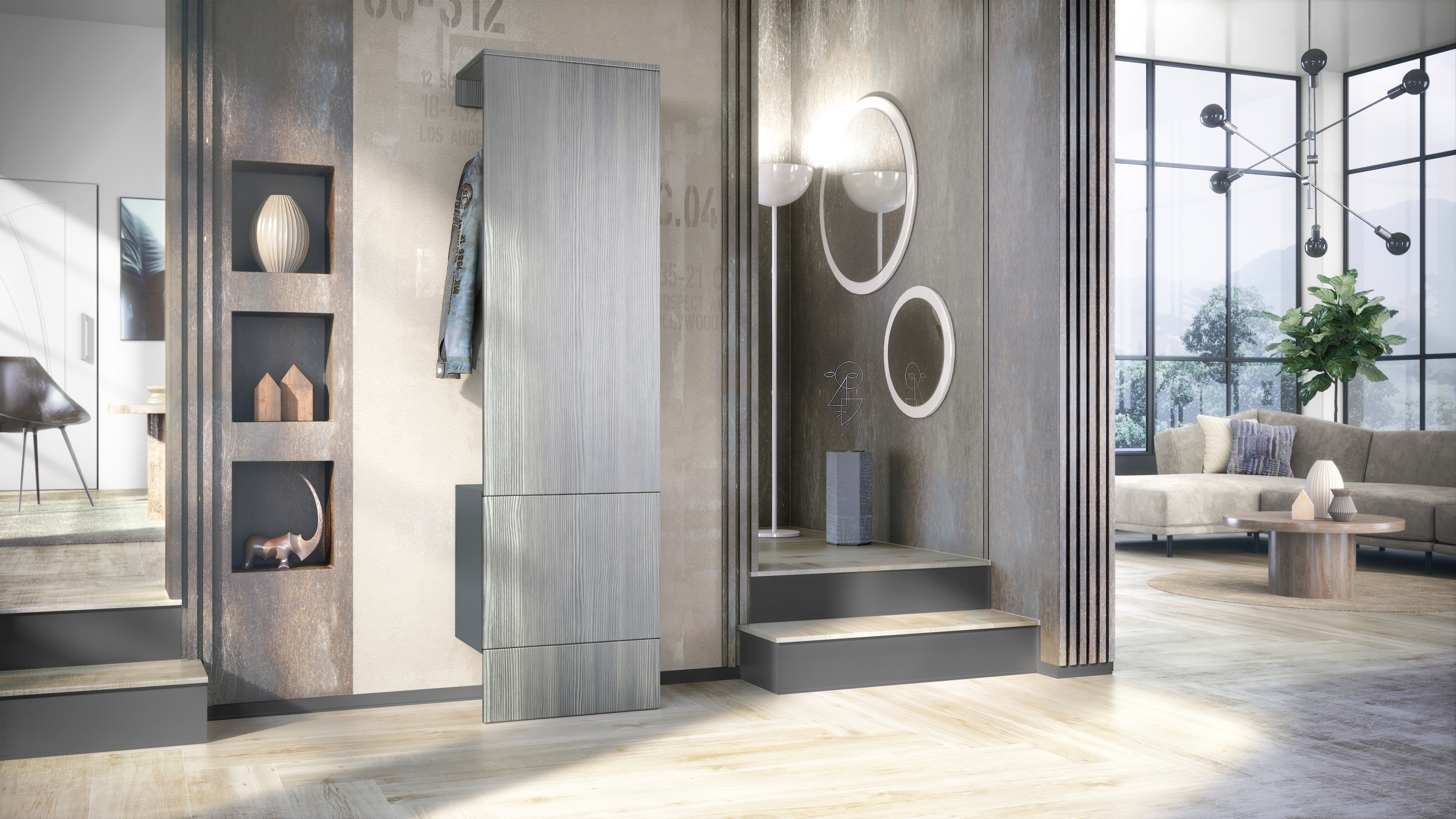 Garderobe Carlton Set 5 Anthrazit