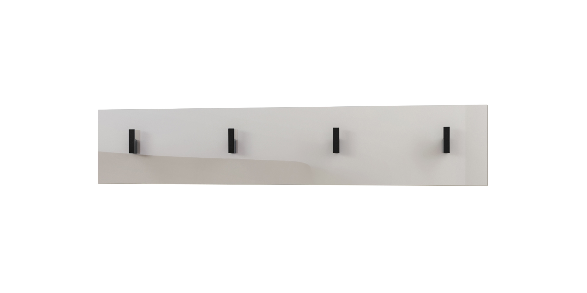 Garderobenleiste Linea V2 mit 4 Kleiderhaken Sandgrau Hochglanz (72 x 14,5 x 3,5 cm)