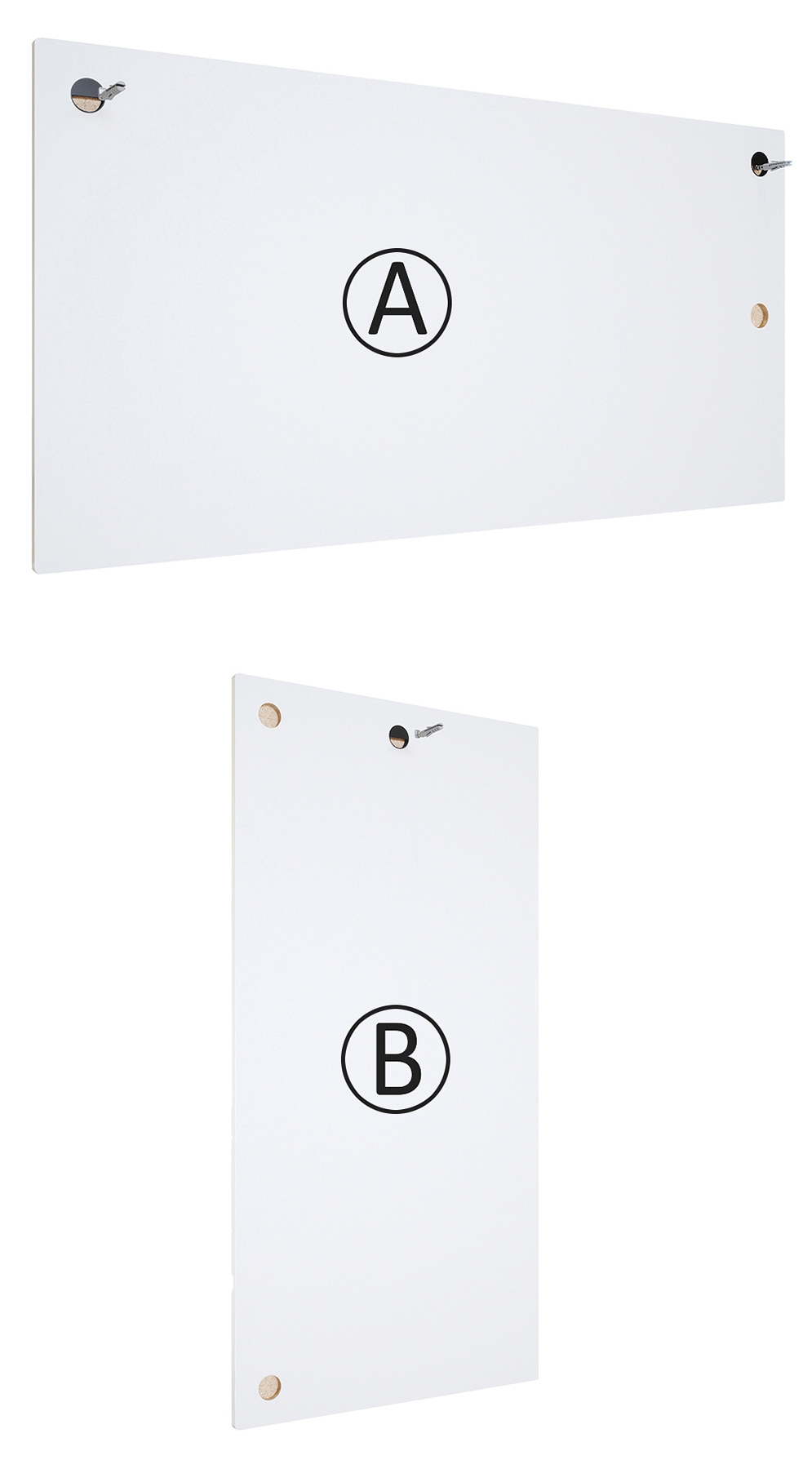 Garderobe Carlton Set 3 Beton 4-tlg. ​1 Paneel, 2 Schubkastenschränke und 1 Wandspiegel Weiß matt/Beton Oxid Optik (157 x 193 x 35 cm)
