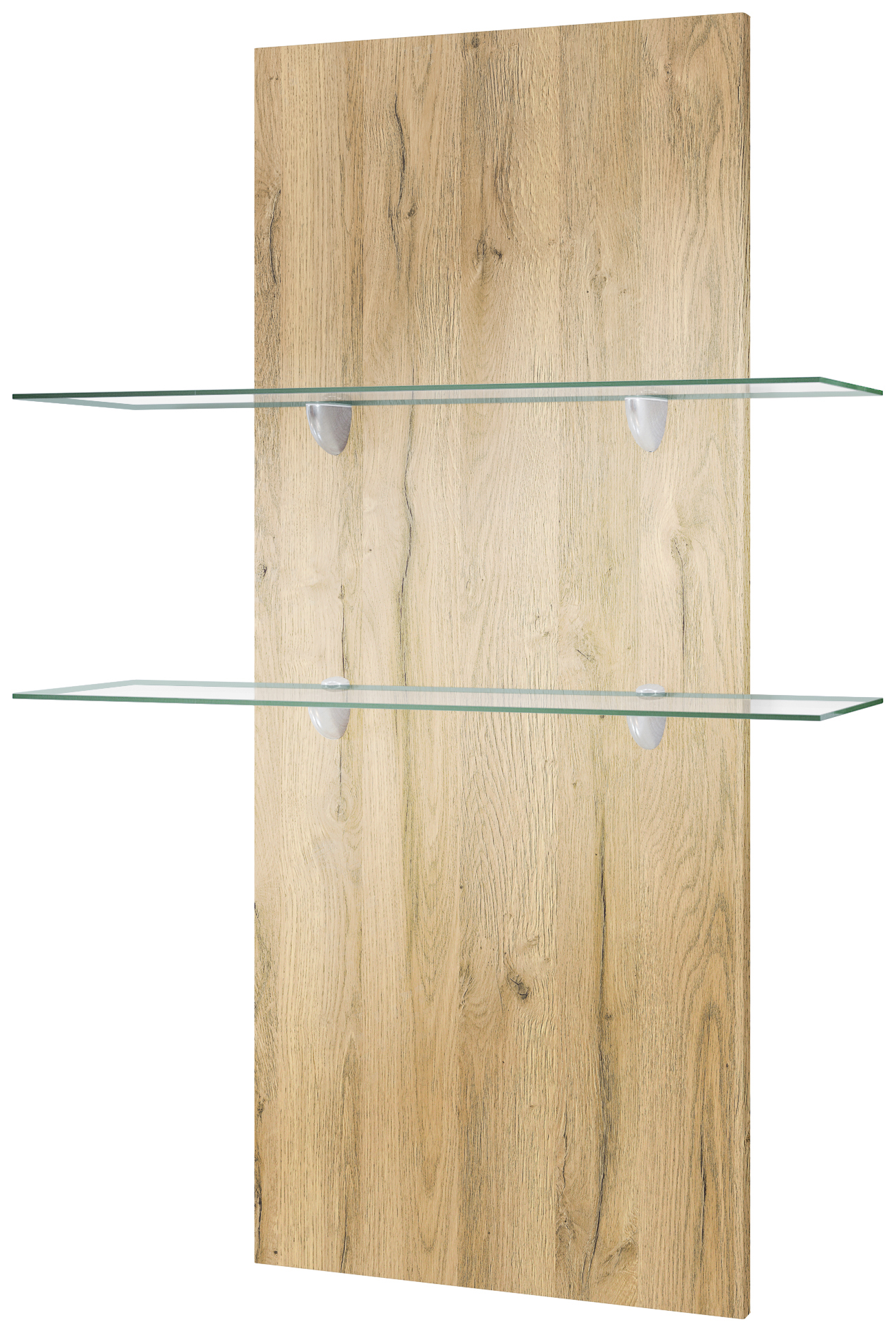 Faro Wandpaneel mit 2 Glasablagen Eiche Natur - (70 x 110 x 21)