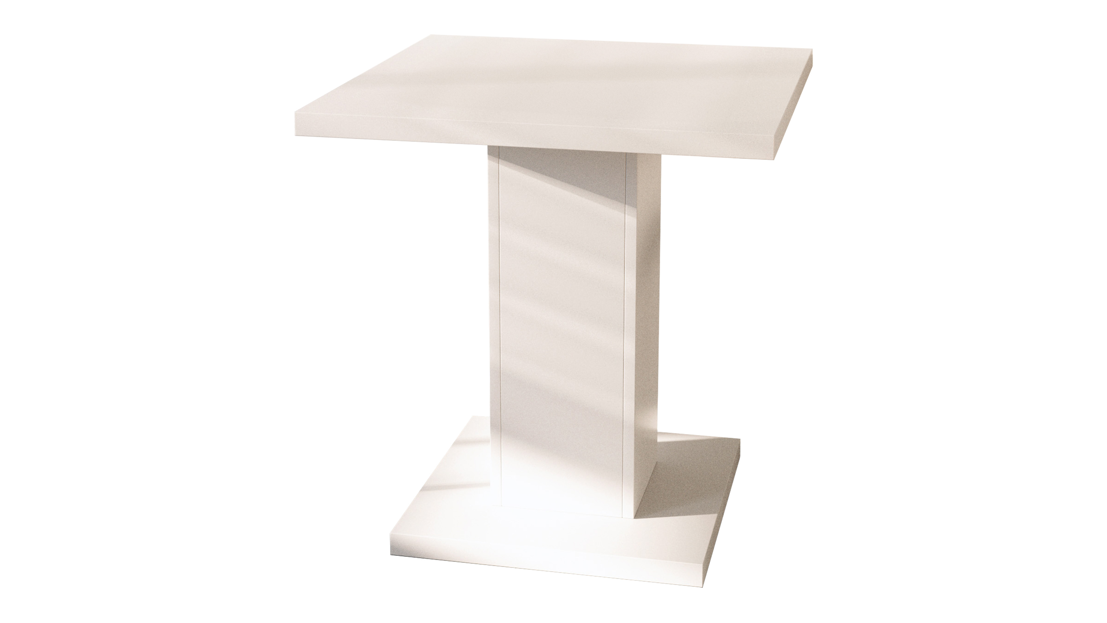 Bistrotisch Adam 70 x 70 cm, Weiß matt mit zentralen Säulenfuß
