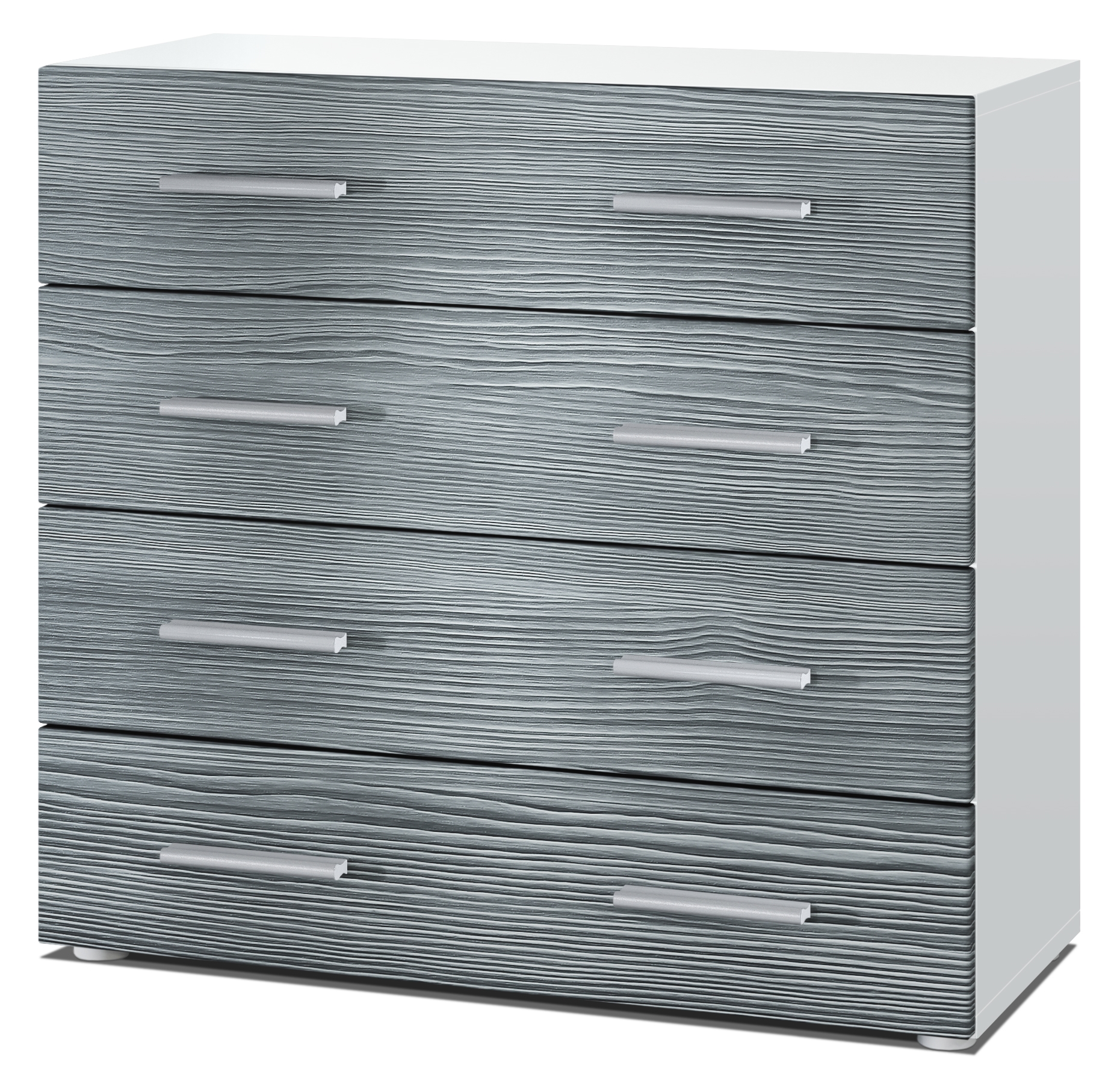 Kommode Pavos V1 ​mit 4 Schubladen Weiß matt/Avola-Anthrazit (76 x 72 x 35 cm)