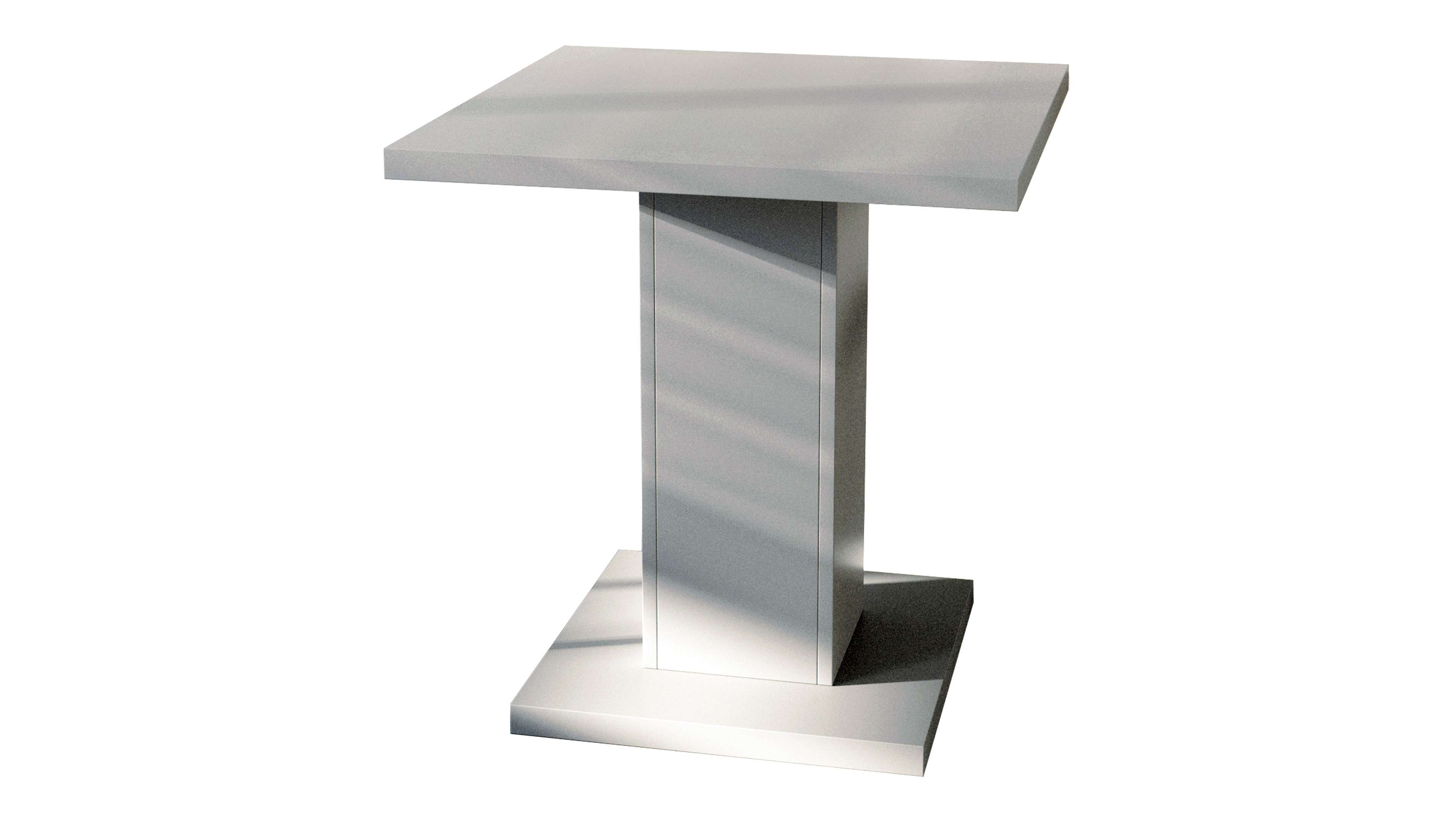 Bistrotisch Adam 70 x 70 cm, Grau Matt mit zentralen Säulenfuß