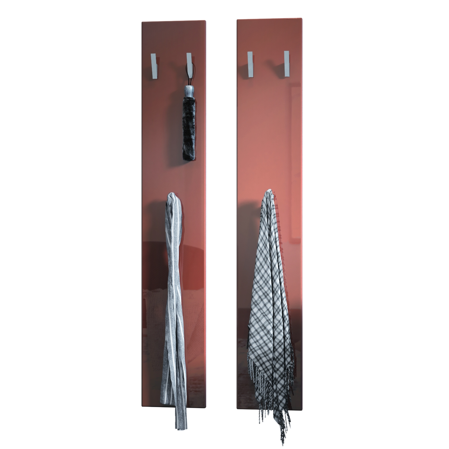 Wandpaneel 140 bestehend aus 2 Paneelen Bordeaux Hochglanz (je 24 x 140 x 2 cm)