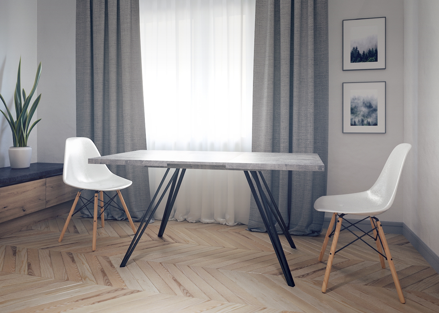 Esstisch Life    160 / 200 x 75 x 90 cm Beton Optik