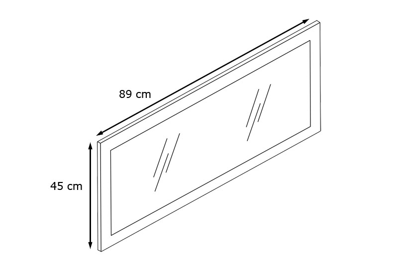 Spiegel Lima 89cm mit Rahmen im modernen Stil Sandgrau Hochglanz (89 x 45 cm)